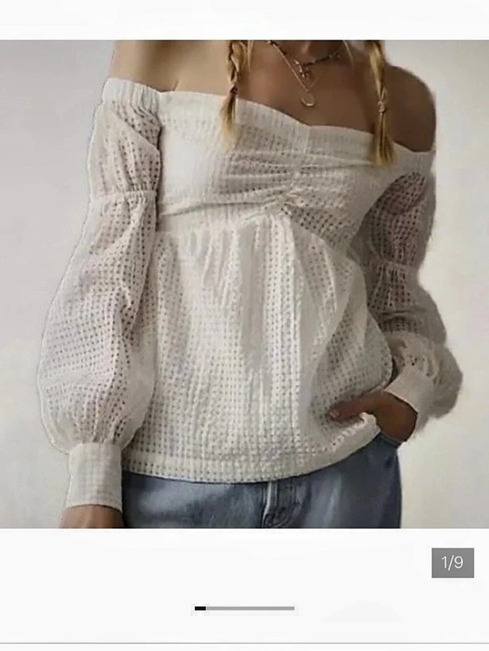 Maeve Off-Shoulder Blouse in White Size Small